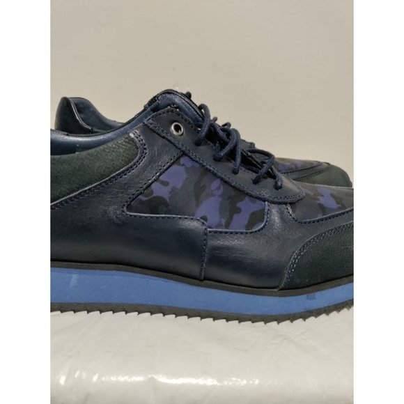 NWOB Sarar Camouflage Running Sneaker Shoes Lace Up Navy Mens Size 8.5 - Picture 6 of 11
